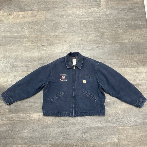 Carhartt J01 DNY Blue Blanket Lined Duck Detroit Work Jacket USA Mens 52